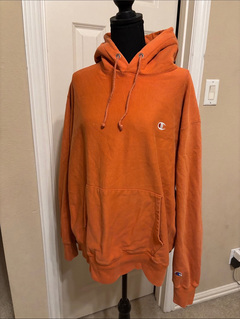 Champion Orange Hooded Pullover Sweatshirt